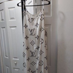 Beautiful White with Black Print Maxi